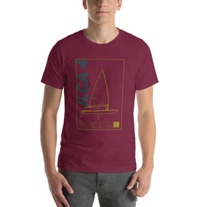 Boatbranding Maroon / XS Unisex t-shirt ILCA 4 / Laser 4.7 Sailing-Gift Regatta Yacht Sailing-Lifestyle Sailing-Apparel Nautical-Fashion Nautical-Gear