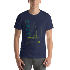 Boatbranding Navy / XS Unisex t-shirt ILCA 4 / Laser 4.7 Sailing-Gift Regatta Yacht Sailing-Lifestyle Sailing-Apparel Nautical-Fashion Nautical-Gear