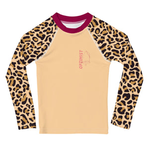Boatbranding Optimist sailing design Kids girl Rash Guard Animal print- Long Sleeve Sailing-Gift Regatta Yacht Sailing-Lifestyle Sailing-Apparel Nautical-Fashion Nautical-Gear
