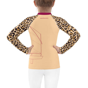 Boatbranding Optimist sailing design Kids girl Rash Guard Animal print- Long Sleeve Sailing-Gift Regatta Yacht Sailing-Lifestyle Sailing-Apparel Nautical-Fashion Nautical-Gear
