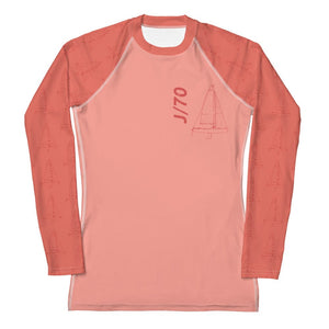 Boatbranding Rash Guard J70 yacht sailing design women's Rash Guard - Long Sleeve Sailing-Gift Regatta Yacht Sailing-Lifestyle Sailing-Apparel Nautical-Fashion Nautical-Gear