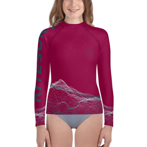 Boatbranding Rash Guard Kitesurfing sailing design Youth Girl Rash Guard - Long Sleeve Sailing-Gift Regatta Yacht Sailing-Lifestyle Sailing-Apparel Nautical-Fashion Nautical-Gear