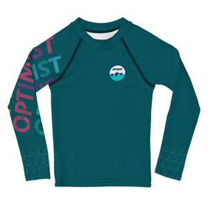 Boatbranding Rash Guard Optimist sailing design Kids unisex Rash Guard - Long Sleeve Sailing-Gift Regatta Yacht Sailing-Lifestyle Sailing-Apparel Nautical-Fashion Nautical-Gear