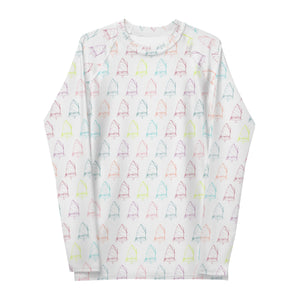 Boatbranding Rash Guard Optimist sailing design Men's Rash Guard - Long Sleeve Sailing-Gift Regatta Yacht Sailing-Lifestyle Sailing-Apparel Nautical-Fashion Nautical-Gear