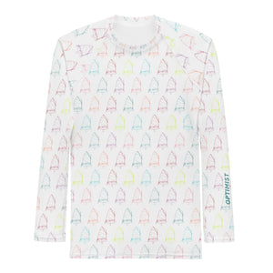 Boatbranding Rash Guard Optimist sailing design Men's Rash Guard - Long Sleeve Sailing-Gift Regatta Yacht Sailing-Lifestyle Sailing-Apparel Nautical-Fashion Nautical-Gear