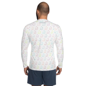 Boatbranding Rash Guard Optimist sailing design Men's Rash Guard - Long Sleeve Sailing-Gift Regatta Yacht Sailing-Lifestyle Sailing-Apparel Nautical-Fashion Nautical-Gear