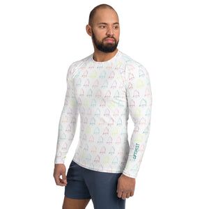Boatbranding Rash Guard Optimist sailing design Men's Rash Guard - Long Sleeve Sailing-Gift Regatta Yacht Sailing-Lifestyle Sailing-Apparel Nautical-Fashion Nautical-Gear