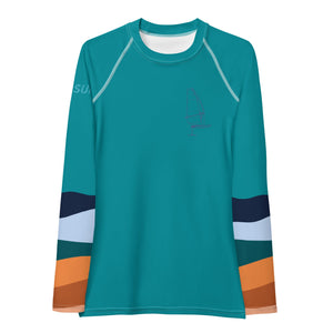 Boatbranding Rash Guard Windsurf sailing design women's Rash Guard - Long Sleeve Sailing-Gift Regatta Yacht Sailing-Lifestyle Sailing-Apparel Nautical-Fashion Nautical-Gear