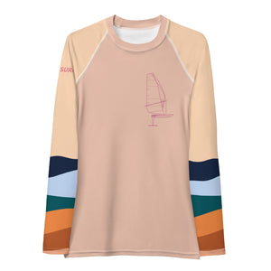 Boatbranding Rash Guard Windsurf sailing design women's Rash Guard - Long Sleeve Sailing-Gift Regatta Yacht Sailing-Lifestyle Sailing-Apparel Nautical-Fashion Nautical-Gear