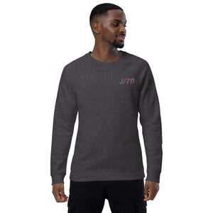 Boatbranding Unisex organic raglan sweatshirt J70 Sailing-Gift Regatta Yacht Sailing-Lifestyle Sailing-Apparel Nautical-Fashion Nautical-Gear