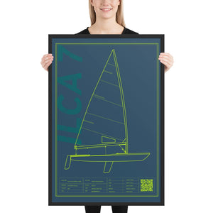 Boatbranding Black / 24″×36″ Framed poster ILCA 7 / Laser Sailing-Gift Regatta Yacht Sailing-Lifestyle Sailing-Apparel Nautical-Fashion Nautical-Gear