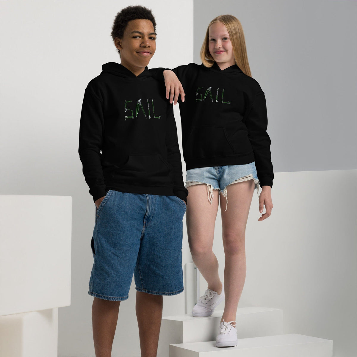 Boatbranding Black / XS Sail Youth heavy blend hoodie Sailing-Gift Regatta Yacht Sailing-Lifestyle Sailing-Apparel Nautical-Fashion Nautical-Gear