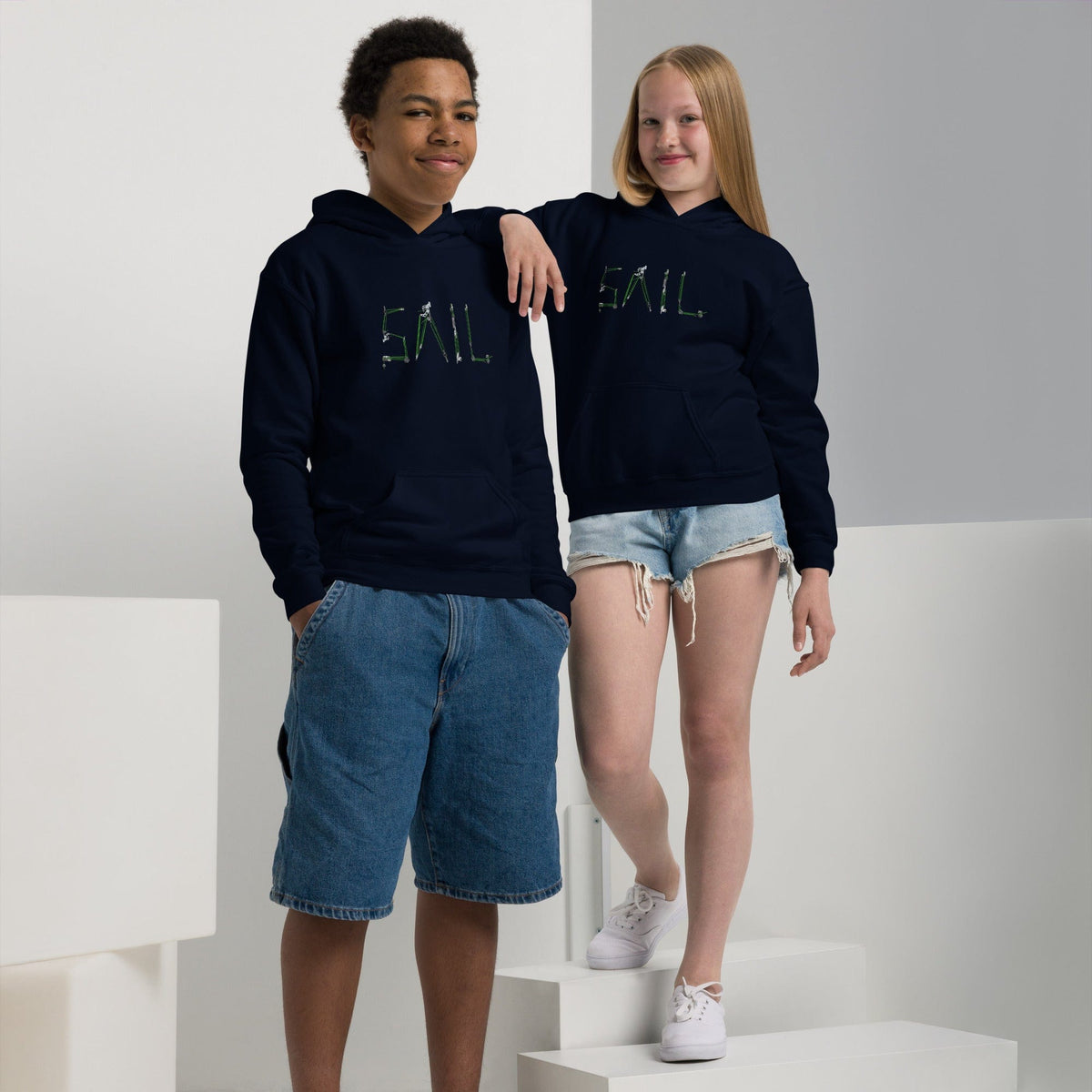 Boatbranding Navy / XS Sail Youth heavy blend hoodie Sailing-Gift Regatta Yacht Sailing-Lifestyle Sailing-Apparel Nautical-Fashion Nautical-Gear