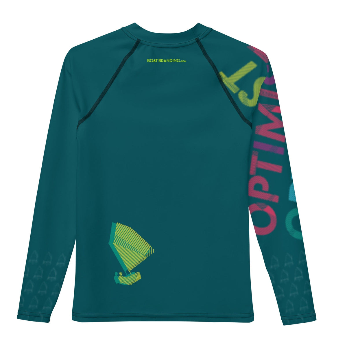 Boatbranding Rash Guard Optimist sailing patch design Youth Unisex Rash Guard - Long Sleeve Sailing-Gift Regatta Yacht Sailing-Lifestyle Sailing-Apparel Nautical-Fashion Nautical-Gear