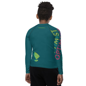 Boatbranding Rash Guard Optimist sailing patch design Youth Unisex Rash Guard - Long Sleeve Sailing-Gift Regatta Yacht Sailing-Lifestyle Sailing-Apparel Nautical-Fashion Nautical-Gear