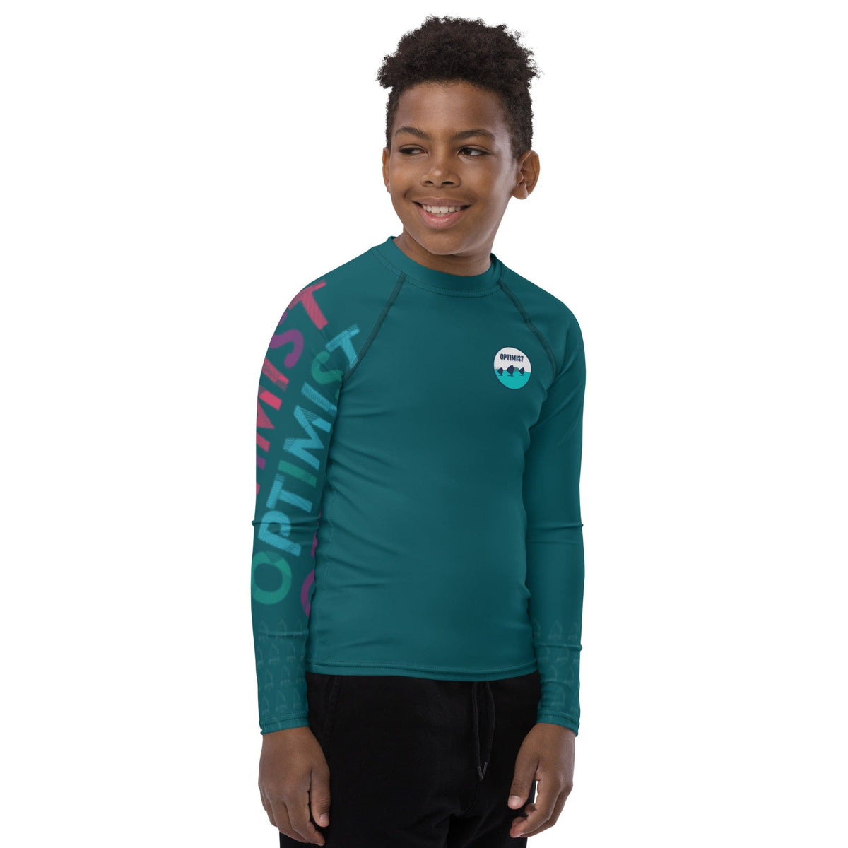 Boatbranding Rash Guard Optimist sailing patch design Youth Unisex Rash Guard - Long Sleeve Sailing-Gift Regatta Yacht Sailing-Lifestyle Sailing-Apparel Nautical-Fashion Nautical-Gear