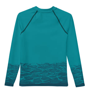 Boatbranding Rash Guard Sailing design Youth unisex Rash Guard - Long Sleeve "Keep the sea plastic free" Sailing-Gift Regatta Yacht Sailing-Lifestyle Sailing-Apparel Nautical-Fashion Nautical-Gear