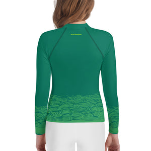 Boatbranding Rash Guard Sailing design Youth unisex Rash Guard - Long Sleeve "Keep the sea plastic free" Sailing-Gift Regatta Yacht Sailing-Lifestyle Sailing-Apparel Nautical-Fashion Nautical-Gear