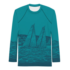 Boatbranding Rash Guard XS Sailing design Men's Rash Guard - Long Sleeve Sailing-Gift Regatta Yacht Sailing-Lifestyle Sailing-Apparel Nautical-Fashion Nautical-Gear