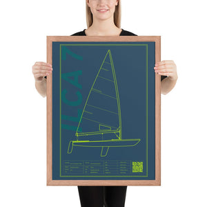 Boatbranding Red Oak / 18″×24″ Framed poster ILCA 7 / Laser Sailing-Gift Regatta Yacht Sailing-Lifestyle Sailing-Apparel Nautical-Fashion Nautical-Gear