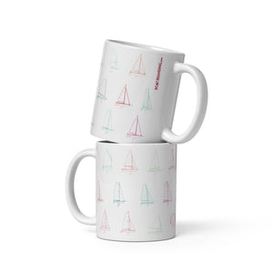 Sailing boats design glossy ceramic mug 11oz Regata