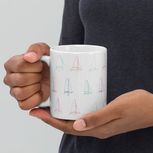 Sailing boats design glossy ceramic mug 11oz Regata