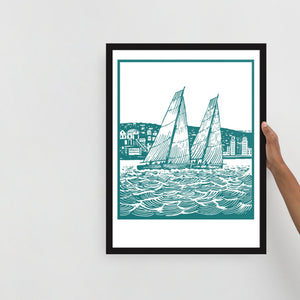 Boatbranding Black / 18″×24″ S40 Framed poster Sailing-Gift Regatta Yacht Sailing-Lifestyle Sailing-Apparel Nautical-Fashion Nautical-Gear