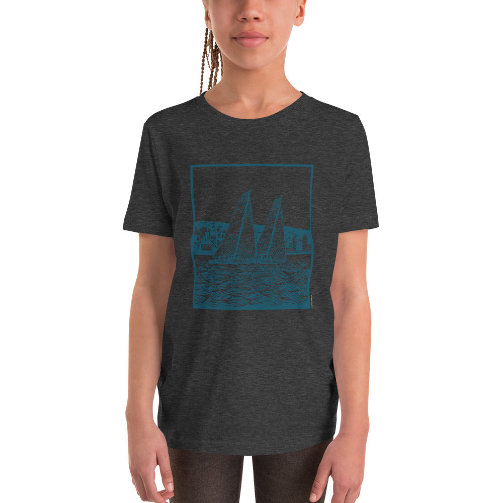 Boatbranding Dark Grey Heather / S Youth Short Sleeve T-Shirt Sailing-Gift Regatta Yacht Sailing-Lifestyle Sailing-Apparel Nautical-Fashion Nautical-Gear