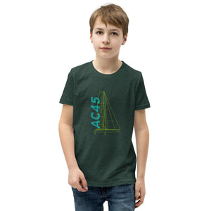 Boatbranding Heather Forest / S Optimist Youth Short Sleeve T-Shirt (S/M/L/XL) (100% Cotton) Sailing-Gift Regatta Yacht Sailing-Lifestyle Sailing-Apparel Nautical-Fashion Nautical-Gear