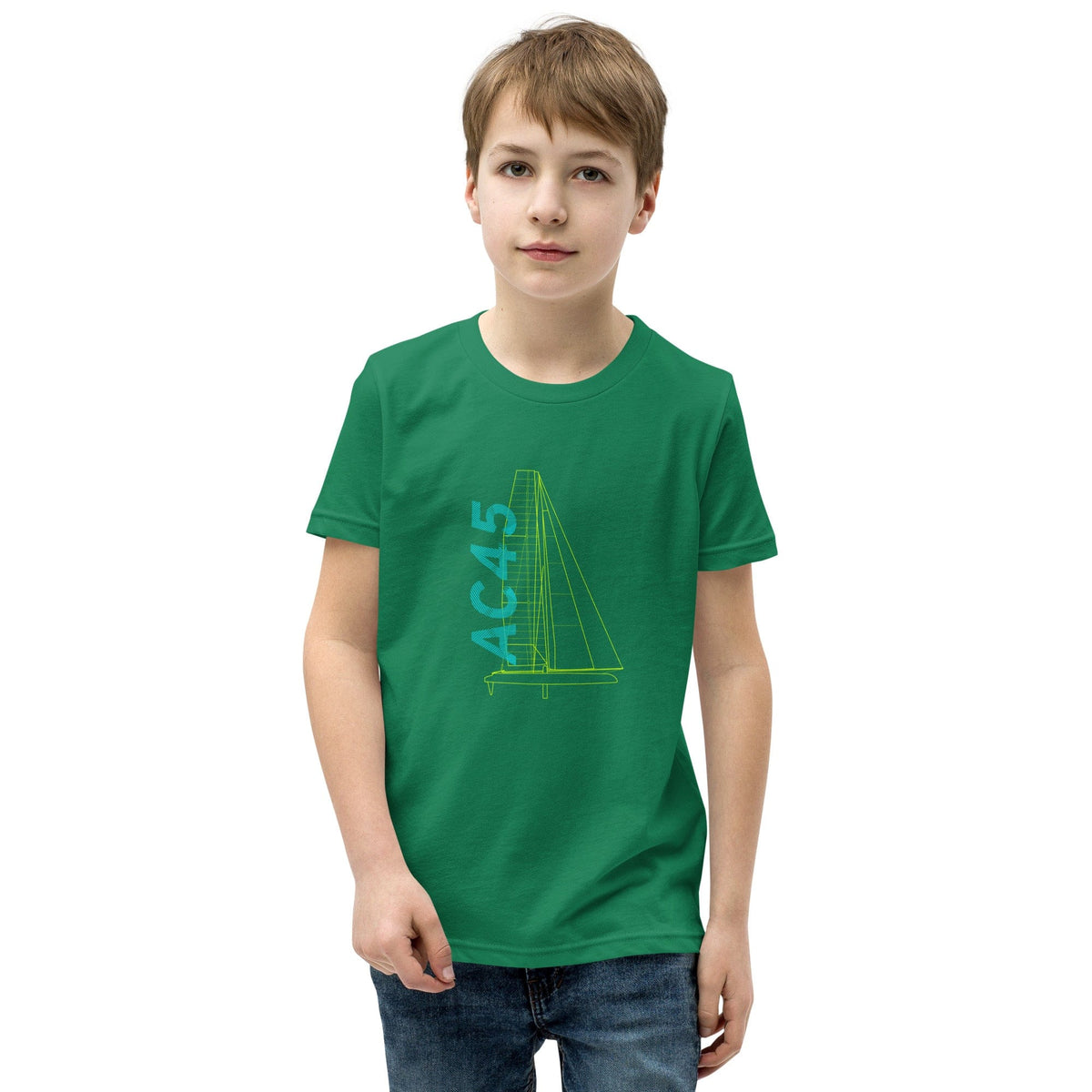 Boatbranding Kelly / S Optimist Youth Short Sleeve T-Shirt (S/M/L/XL) (100% Cotton) Sailing-Gift Regatta Yacht Sailing-Lifestyle Sailing-Apparel Nautical-Fashion Nautical-Gear