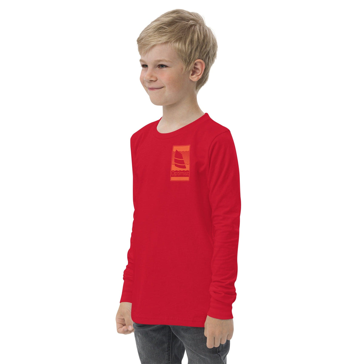 Boatbranding Optimist Youth long sleeve tee (S/M/L) (100% Cotton) Sailing-Gift Regatta Yacht Sailing-Lifestyle Sailing-Apparel Nautical-Fashion Nautical-Gear