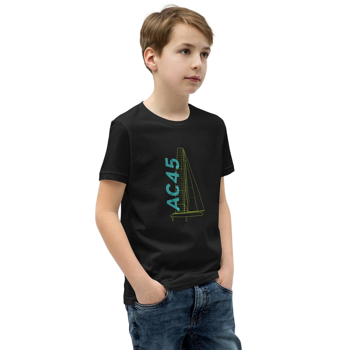 Boatbranding Optimist Youth Short Sleeve T-Shirt (S/M/L/XL) (100% Cotton) Sailing-Gift Regatta Yacht Sailing-Lifestyle Sailing-Apparel Nautical-Fashion Nautical-Gear