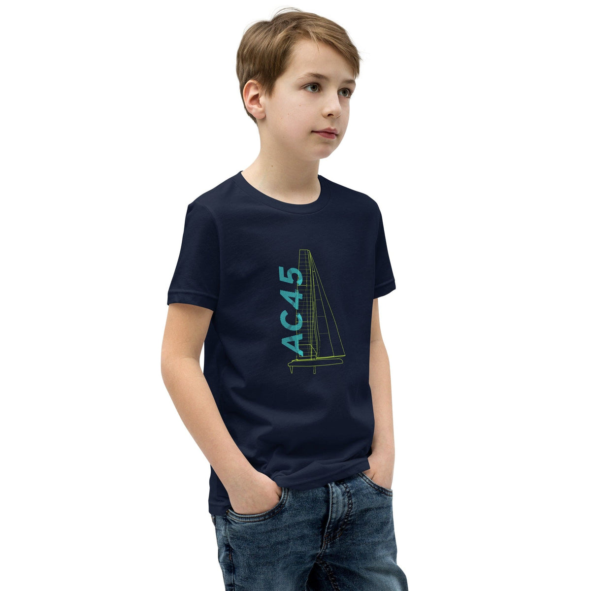 Boatbranding Optimist Youth Short Sleeve T-Shirt (S/M/L/XL) (100% Cotton) Sailing-Gift Regatta Yacht Sailing-Lifestyle Sailing-Apparel Nautical-Fashion Nautical-Gear