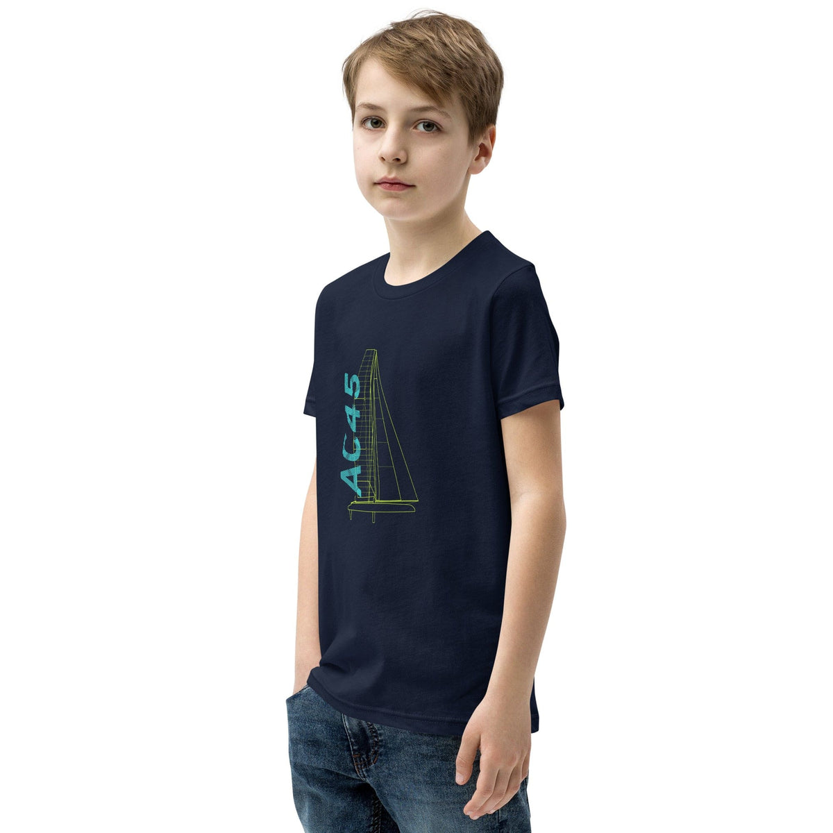 Boatbranding Optimist Youth Short Sleeve T-Shirt (S/M/L/XL) (100% Cotton) Sailing-Gift Regatta Yacht Sailing-Lifestyle Sailing-Apparel Nautical-Fashion Nautical-Gear