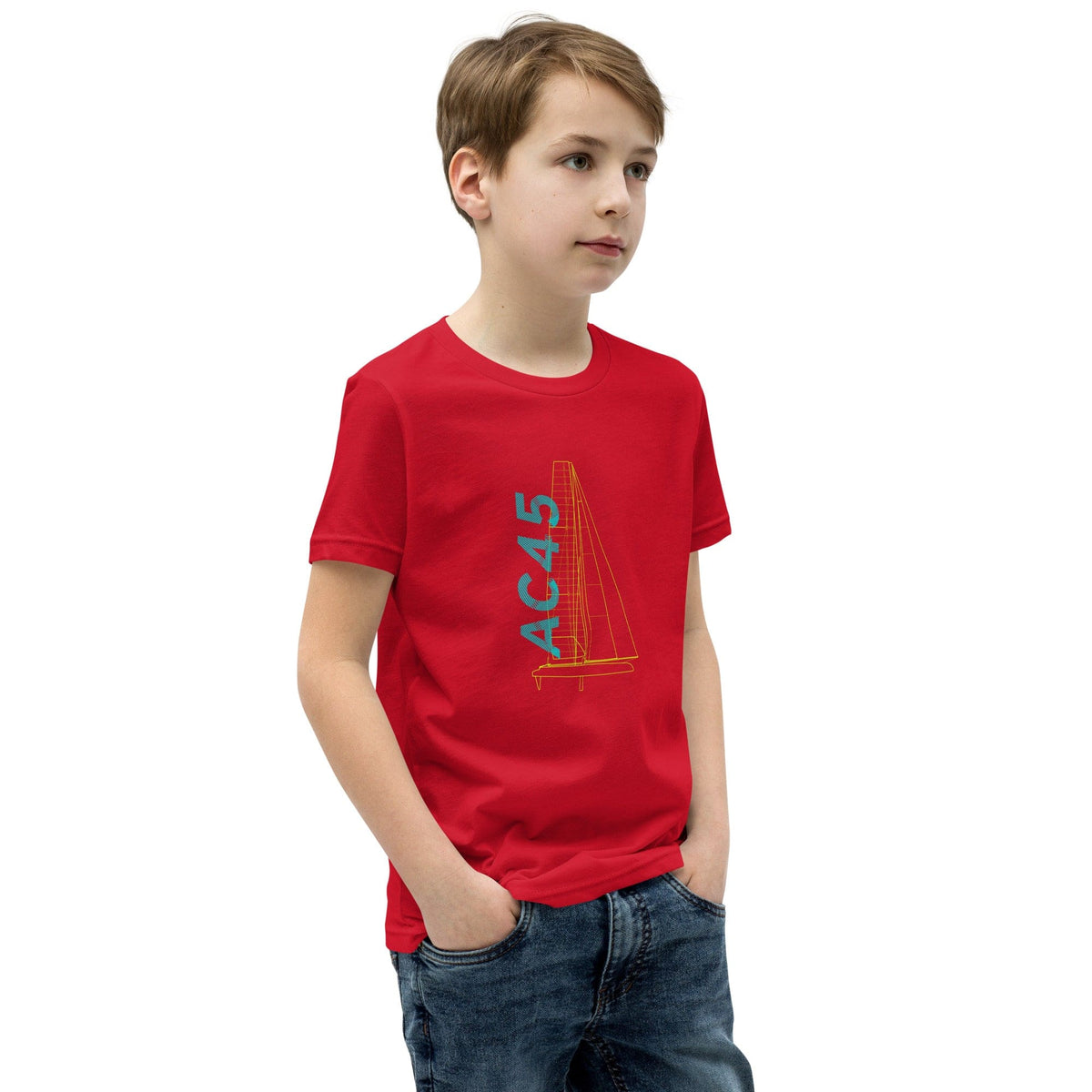 Boatbranding Optimist Youth Short Sleeve T-Shirt (S/M/L/XL) (100% Cotton) Sailing-Gift Regatta Yacht Sailing-Lifestyle Sailing-Apparel Nautical-Fashion Nautical-Gear