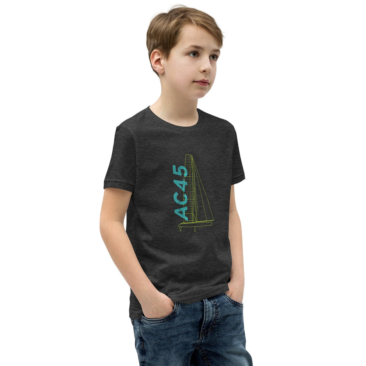 Boatbranding Optimist Youth Short Sleeve T-Shirt (S/M/L/XL) (100% Cotton) Sailing-Gift Regatta Yacht Sailing-Lifestyle Sailing-Apparel Nautical-Fashion Nautical-Gear