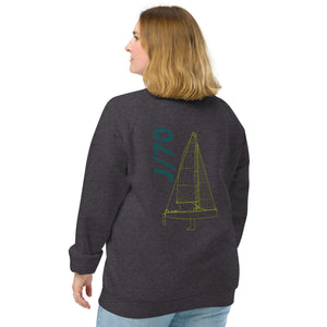 Boatbranding Unisex organic raglan sweatshirt J70 Sailing-Gift Regatta Yacht Sailing-Lifestyle Sailing-Apparel Nautical-Fashion Nautical-Gear