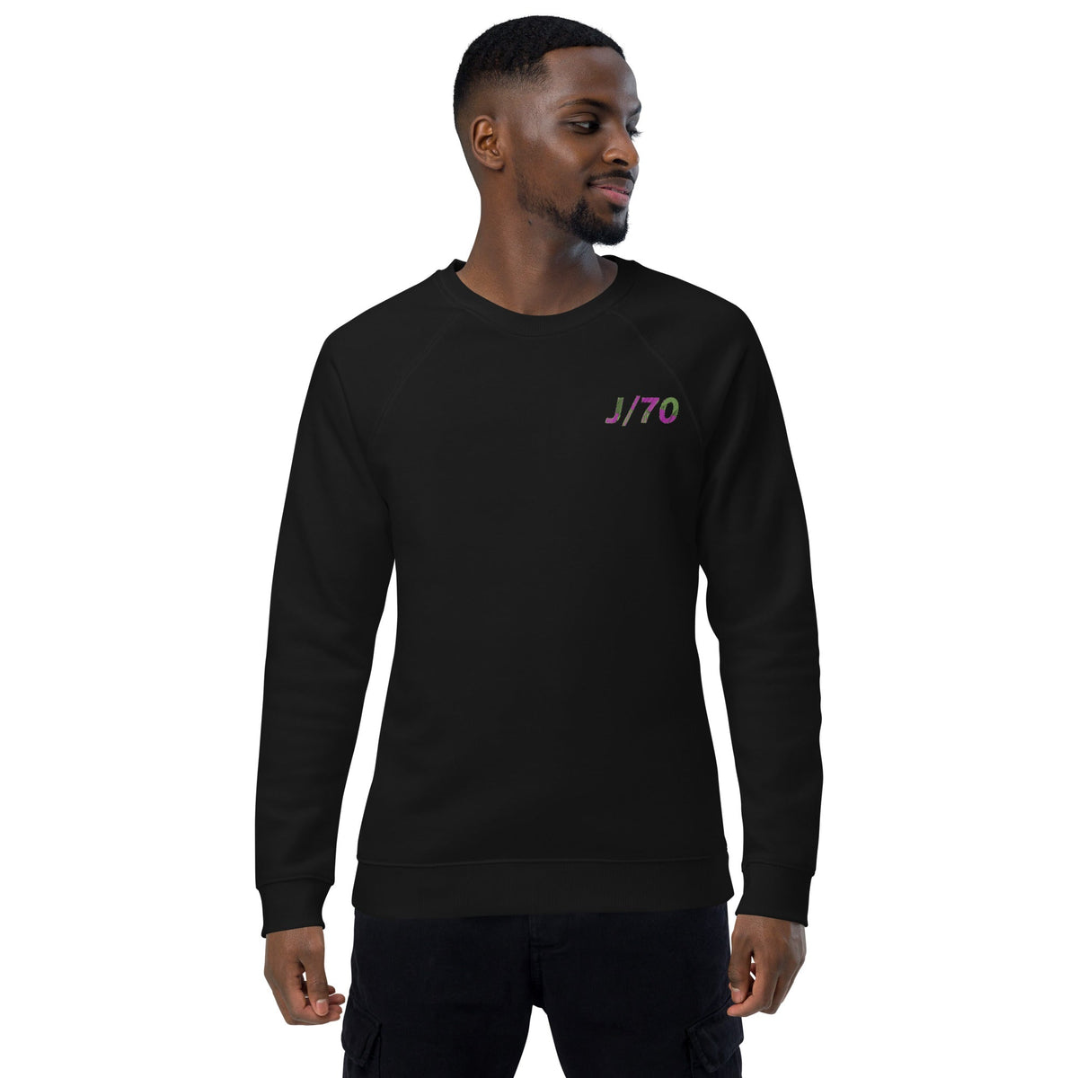 Boatbranding Unisex organic raglan sweatshirt J70 Sailing-Gift Regatta Yacht Sailing-Lifestyle Sailing-Apparel Nautical-Fashion Nautical-Gear