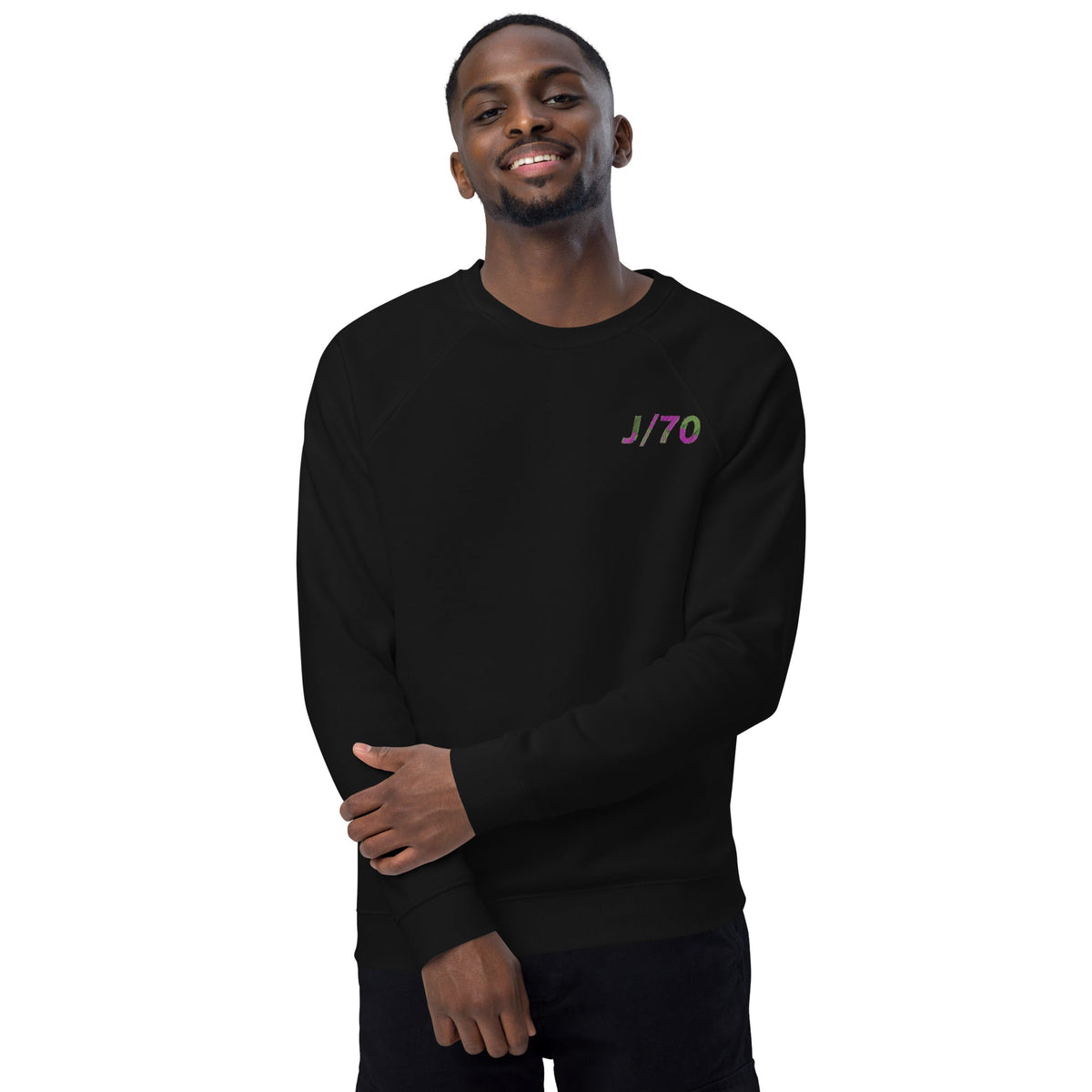 Boatbranding Unisex organic raglan sweatshirt J70 Sailing-Gift Regatta Yacht Sailing-Lifestyle Sailing-Apparel Nautical-Fashion Nautical-Gear