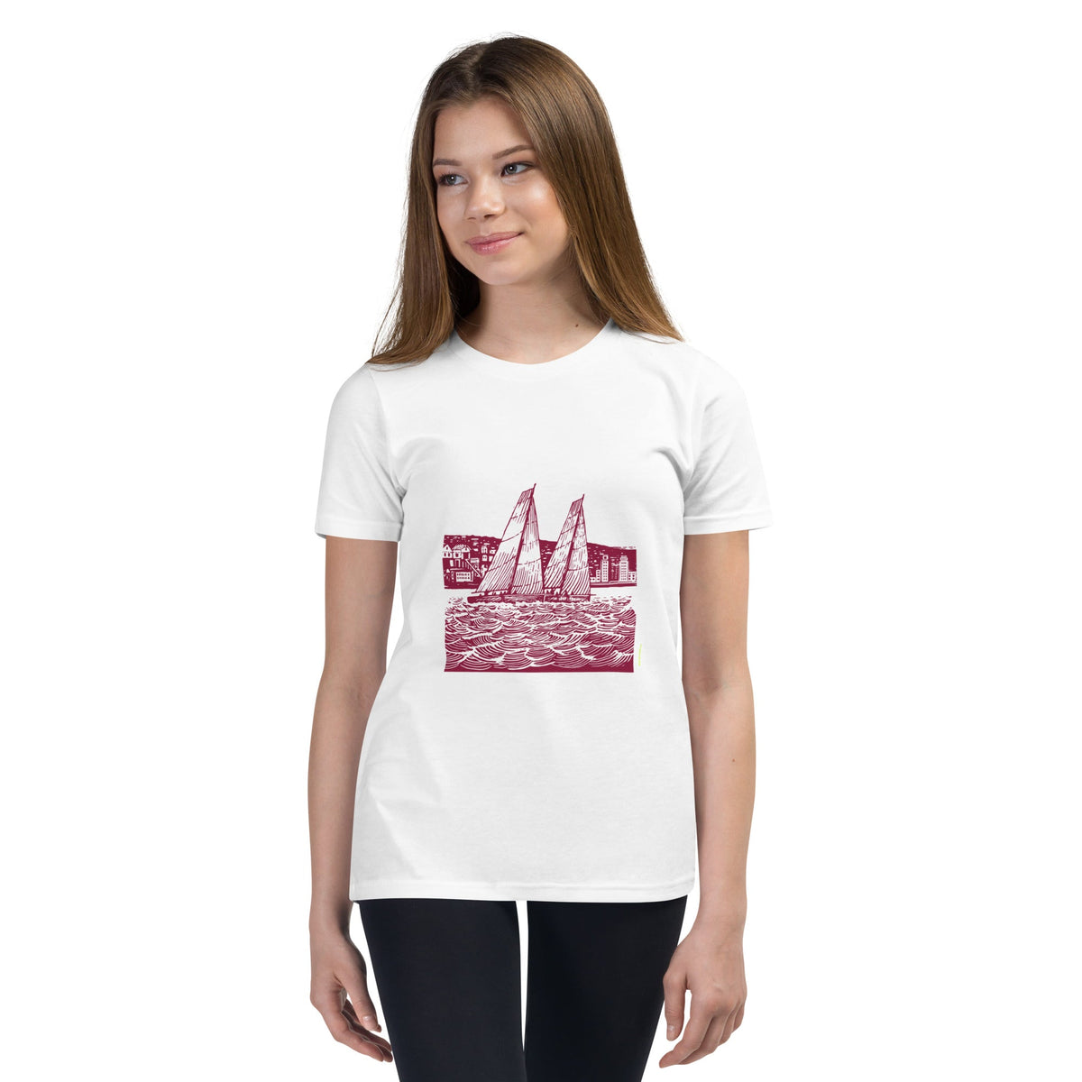 Boatbranding Youth Unisex Short Sleeve T-Shirt S40 Sailing-Gift Regatta Yacht Sailing-Lifestyle Sailing-Apparel Nautical-Fashion Nautical-Gear