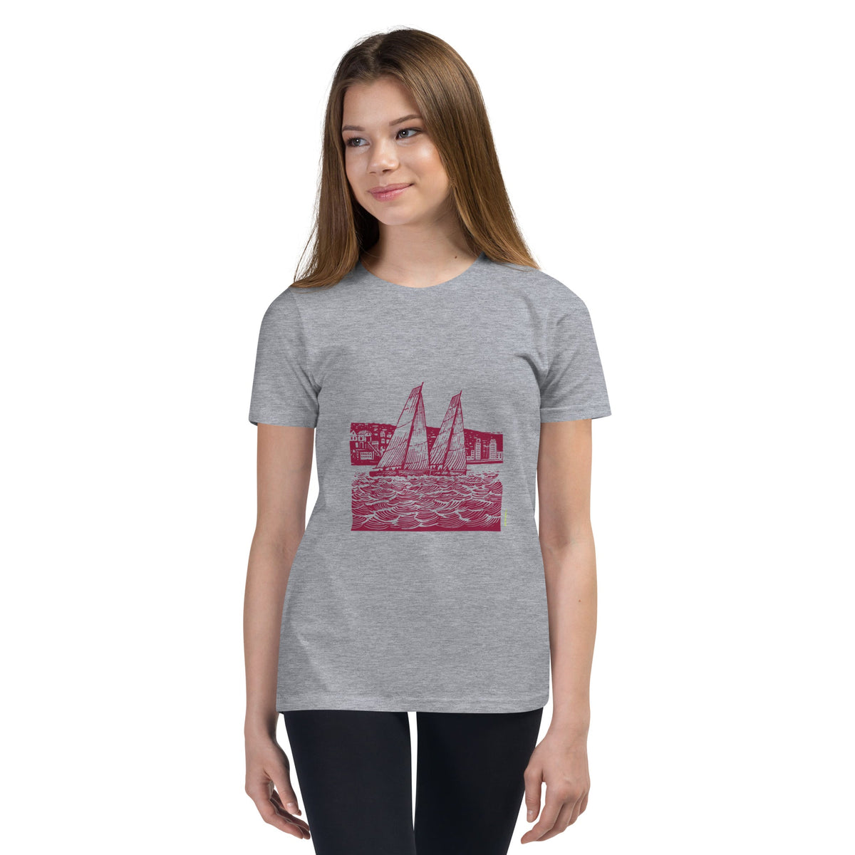 Boatbranding Youth Unisex Short Sleeve T-Shirt S40 Sailing-Gift Regatta Yacht Sailing-Lifestyle Sailing-Apparel Nautical-Fashion Nautical-Gear